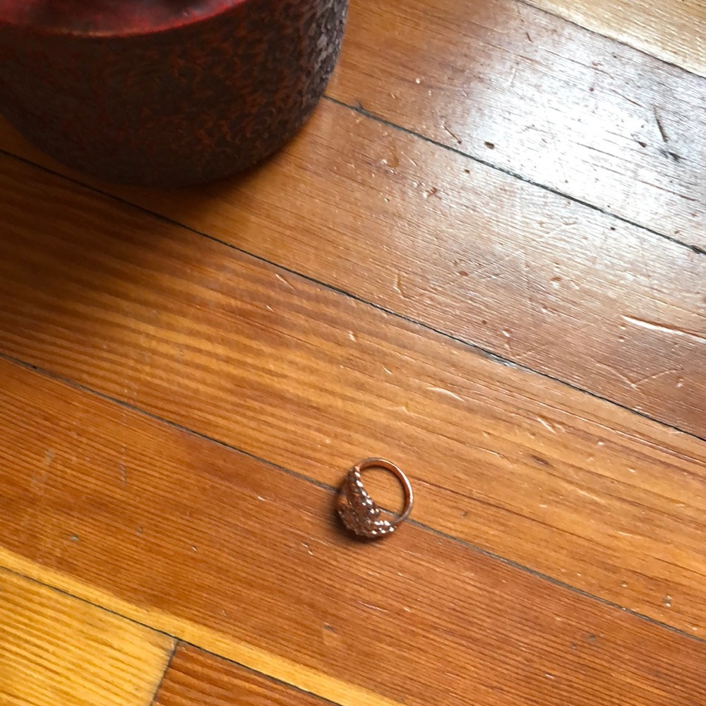 Feather rose gold Ardennes ring
